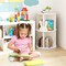 Freestanding 2 Tier Rotating Bookshelf Storage Rack for Kids Room Decor